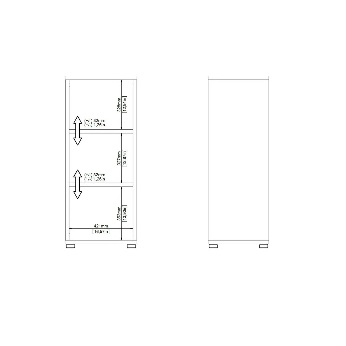Libreria 2 ripiani bianca 47x113h cm - Minsk