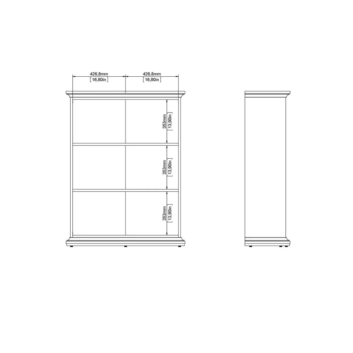 Libreria 5 ripiani grigia 96x125h cm - Liguria