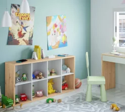 Libreria 6 ripiani legno e bianca 71x137h cm - Alliers