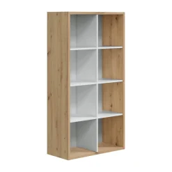 Libreria 6 ripiani legno e bianca 71x137h cm - Alliers