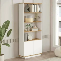 Libreria 4 ripiani quercia e bianca 75x168h cm - Achromic