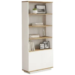 Libreria 4 ripiani quercia e bianca 75x168h cm - Achromic