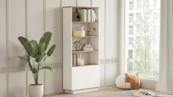 Libreria 4 ripiani quercia e bianca 75x168h cm - Achromic