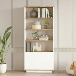 Libreria 4 ripiani quercia e bianca 75x168h cm - Achromic