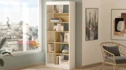 Libreria 5 ripiani quercia e bianca 75x170h cm - Emong