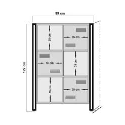 Libreria 4 ripiani quercia e nera 89x127h cm - Ercolina