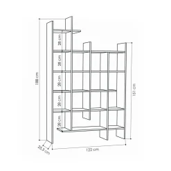 Libreria 18 ripiani quercia 122x188h cm - Achela