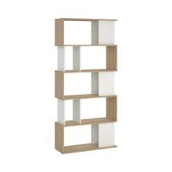 Libreria 4 ripiani rovere e bianca 80x173h cm - Arg