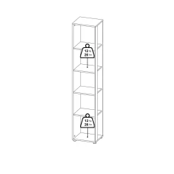 Libreria 4 ripiani rovere e bianca 80x173h cm - Arg