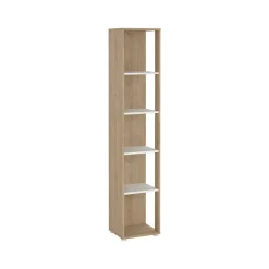Libreria 4 ripiani rovere e bianca 80x173h cm - Arg