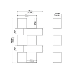 Libreria 4 ripiani rovere e cemento 95x166h cm - Acetosella