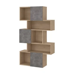 Libreria 4 ripiani rovere e cemento 95x166h cm - Acetosella