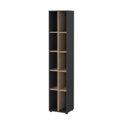 Libreria 4 ripiani rovere e grigia 40x204h cm - Erevan