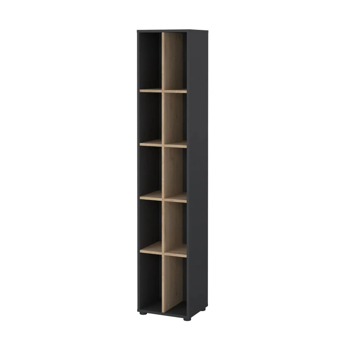 Libreria 4 ripiani rovere e grigia 40x204h cm - Erevan