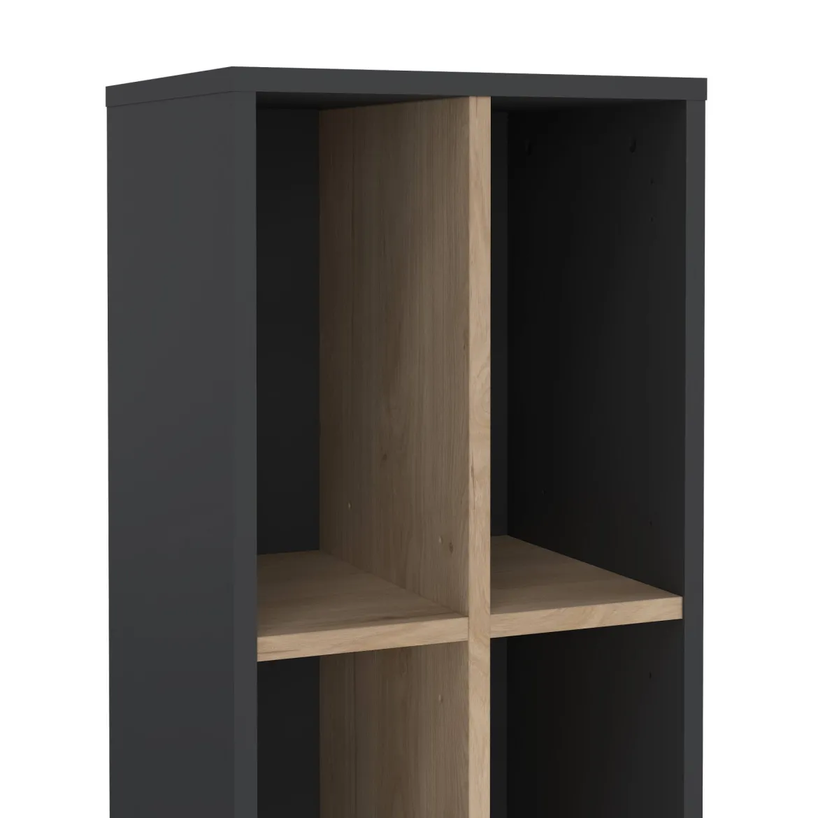 Libreria 4 ripiani rovere e grigia 40x204h cm - Erevan