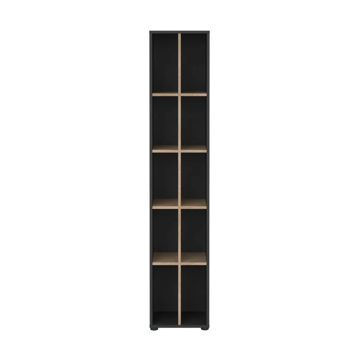 Libreria 4 ripiani rovere e grigia 40x204h cm - Erevan