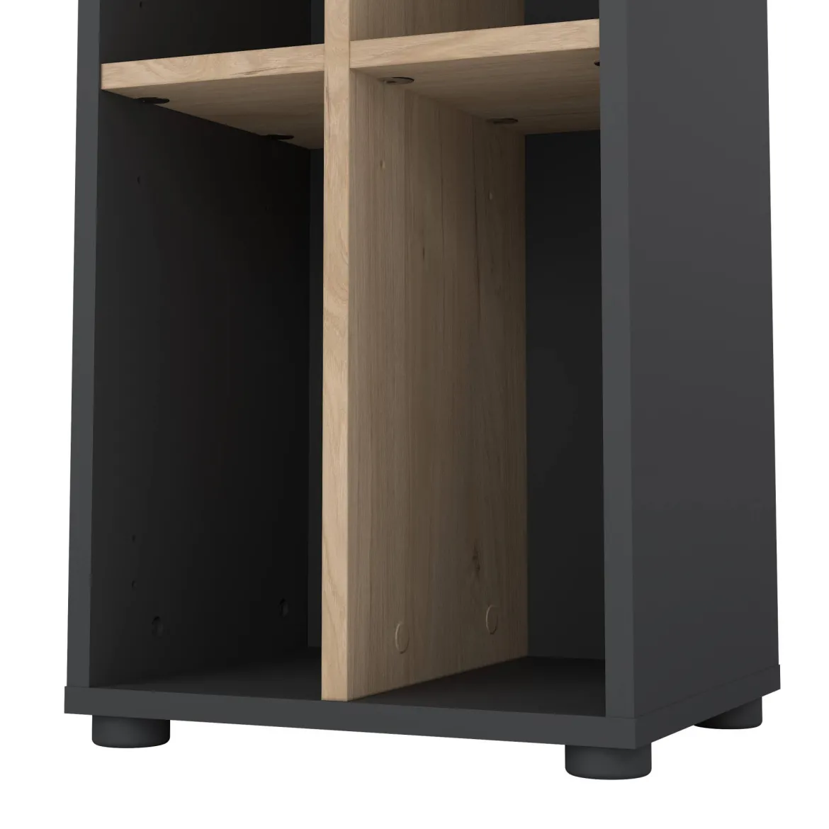 Libreria 4 ripiani rovere e grigia 40x204h cm - Erevan