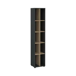 Libreria 4 ripiani rovere e grigia 40x204h cm - Erevan