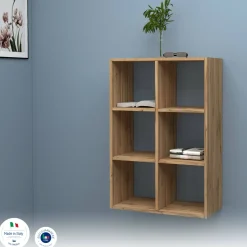 Libreria 4 ripiani rovere 90x90h cm - Acquaro
