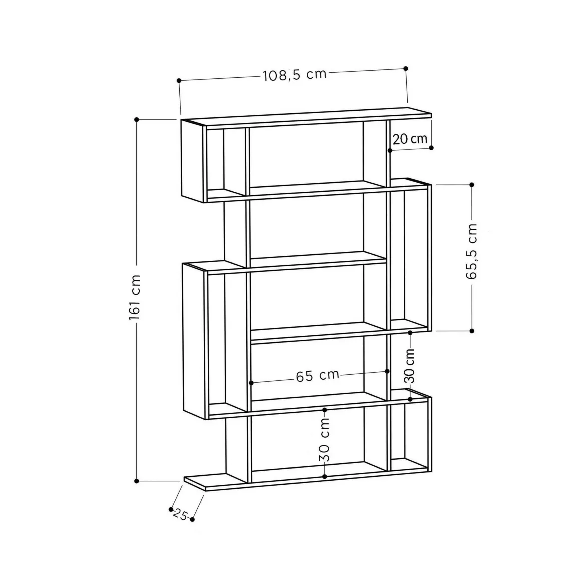 Libreria salvaspazio bianca 110x161h cm - Marcellin