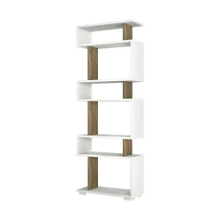 Libreria salvaspazio bianca e oro 45x180h cm - Giraffa