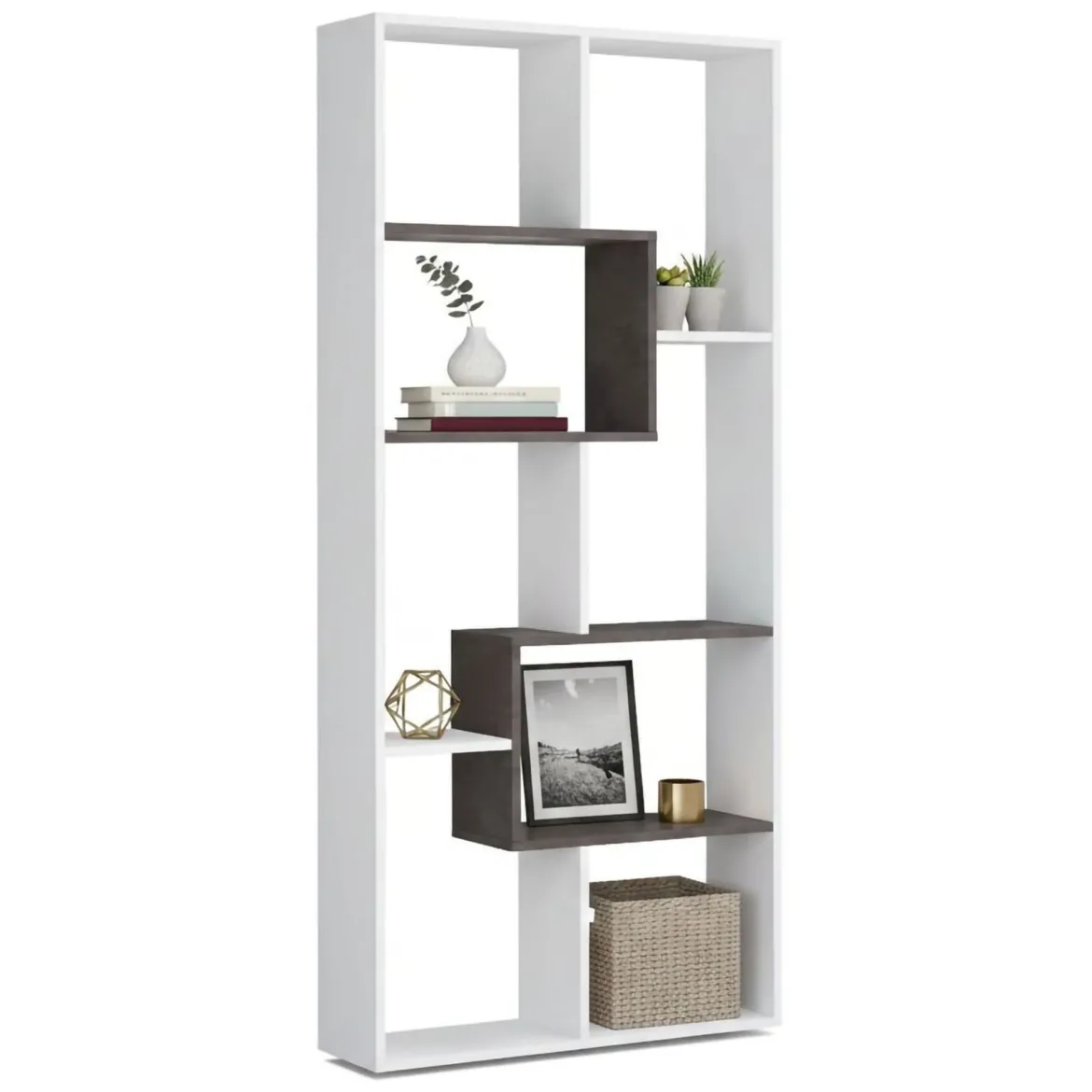 Libreria salvaspazio bianca e ossido 80x180h cm - Arconnor
