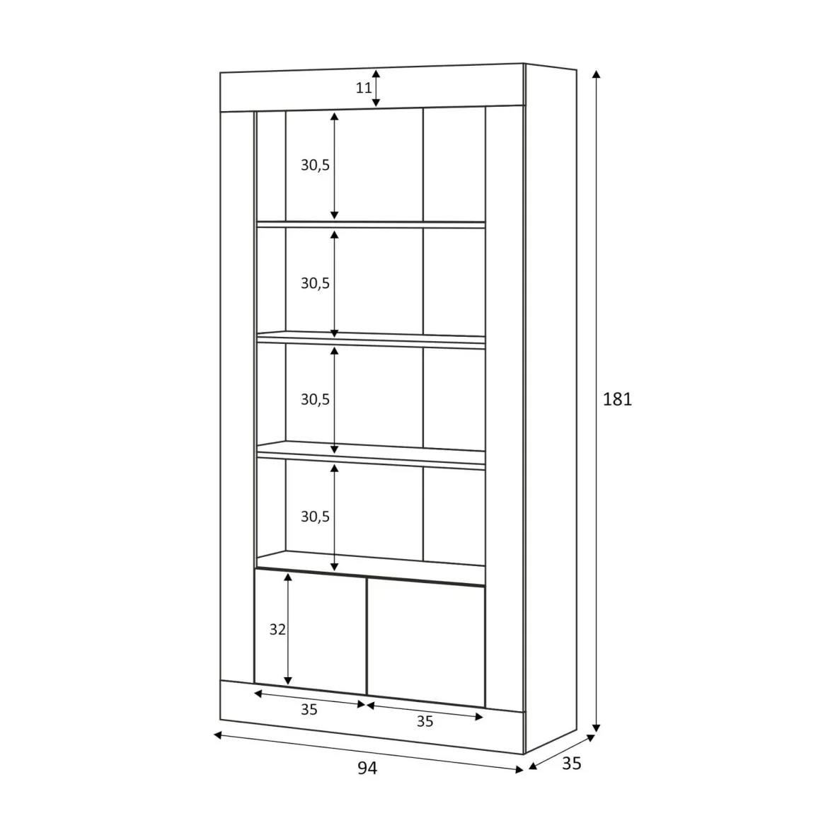 Libreria salvaspazio bianca lucida 94x181h cm - Arinius