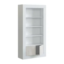 Libreria salvaspazio bianca lucida 94x181h cm - Arinius