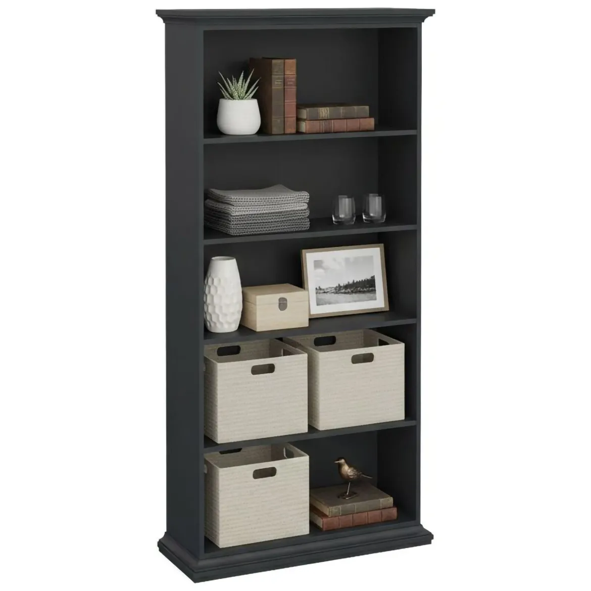 Libreria salvaspazio grigia 96x200h cm - Aragon