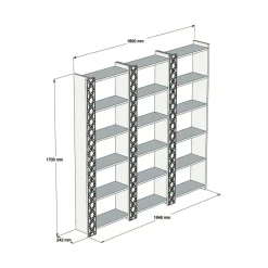 Libreria salvaspazio noce e bianca 64x170h cm - Vele