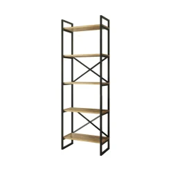 Libreria salvaspazio quercia e nera 58x175h cm - Arbus