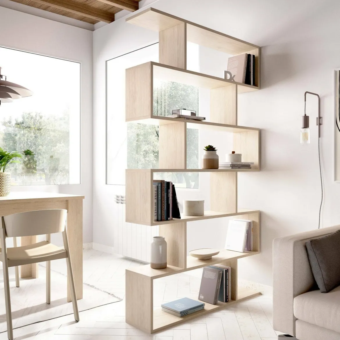 Libreria salvaspazio rovere e bianca 40x204h cm - Erevan
