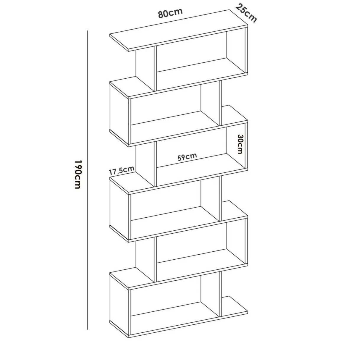 Libreria salvaspazio rovere e bianca 40x204h cm - Erevan