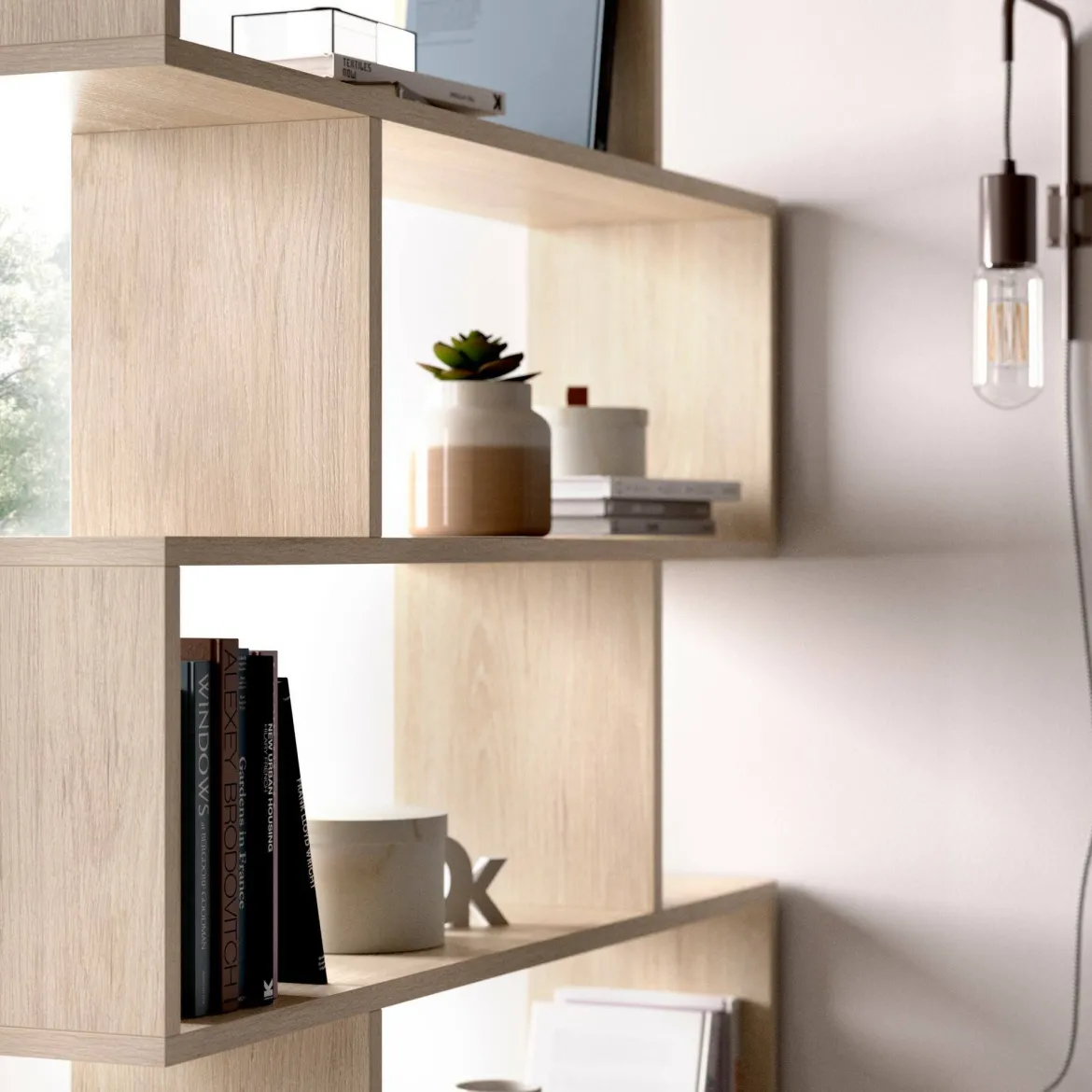 Libreria salvaspazio rovere e bianca 40x204h cm - Erevan