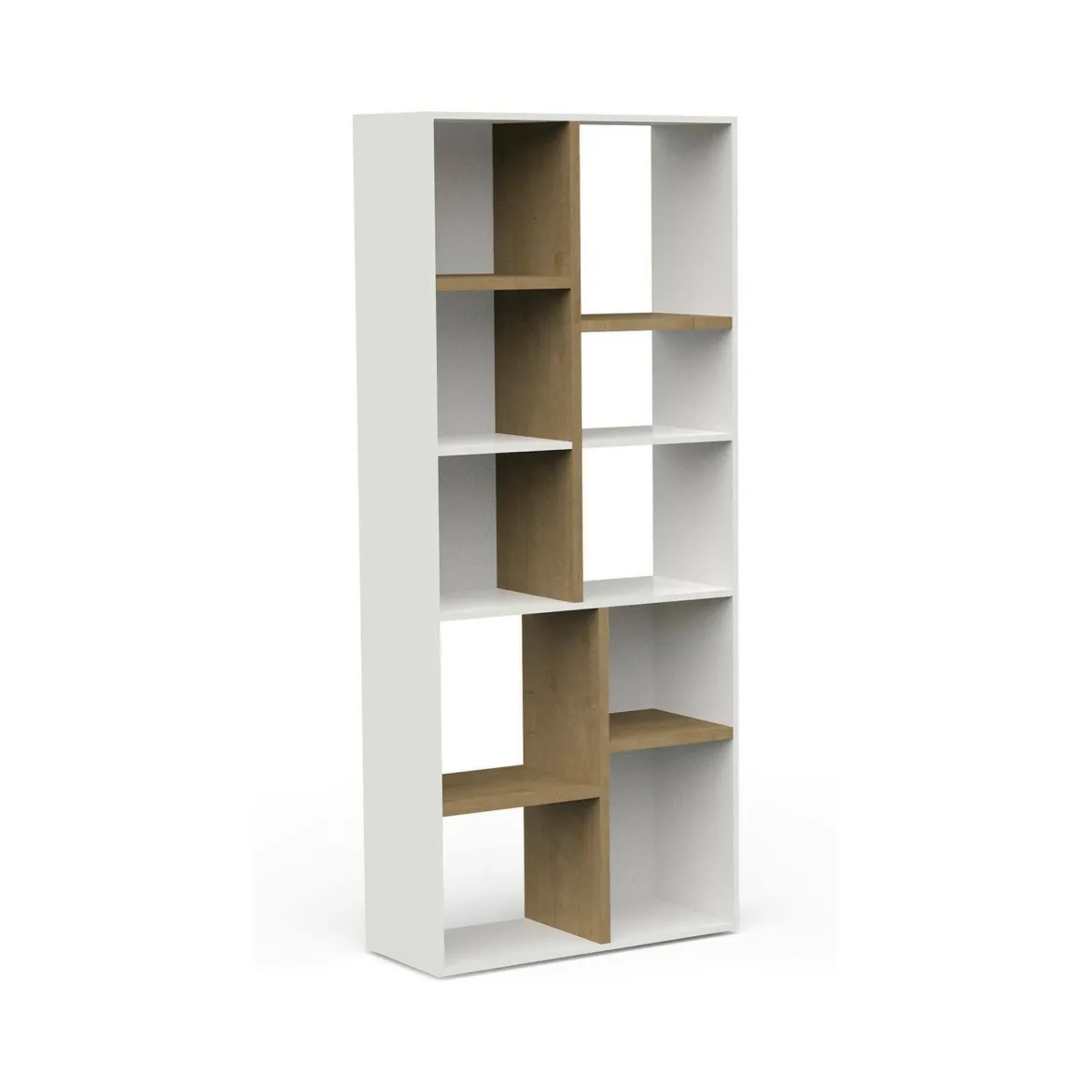 Libreria salvaspazio rovere e bianca 77x182h cm - Nisha