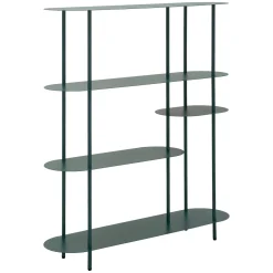 Libreria Verde Ottanio 5 Ripiani Installazione a Terra 11x40x132h cm, Utilizzabile Come Divisorio Locale - Gana