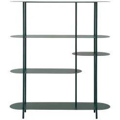 Libreria Verde Ottanio 5 Ripiani Installazione a Terra 11x40x132h cm, Utilizzabile Come Divisorio Locale - Gana