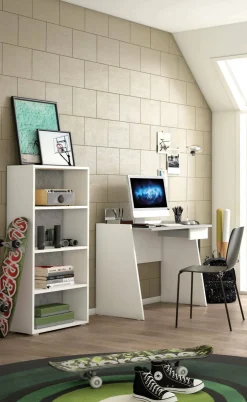 Libreria verticale bianca e cemento 60x195h cm - Allevien