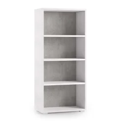Libreria verticale bianca e cemento 60x195h cm - Allevien