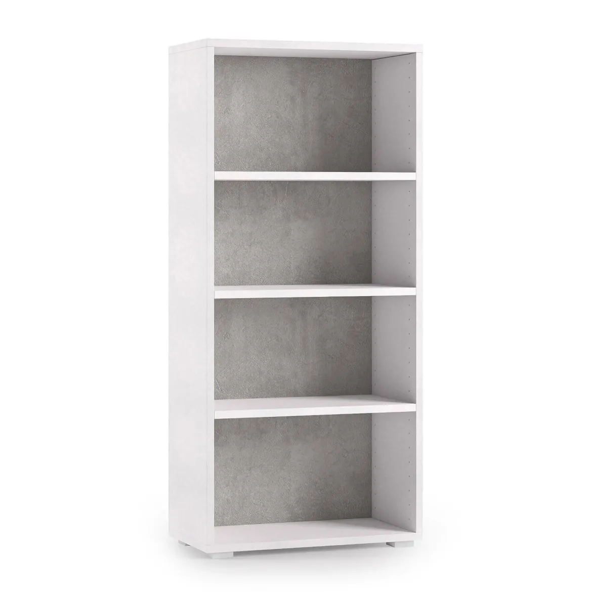 Libreria verticale bianca e cemento 60x195h cm - Allevien