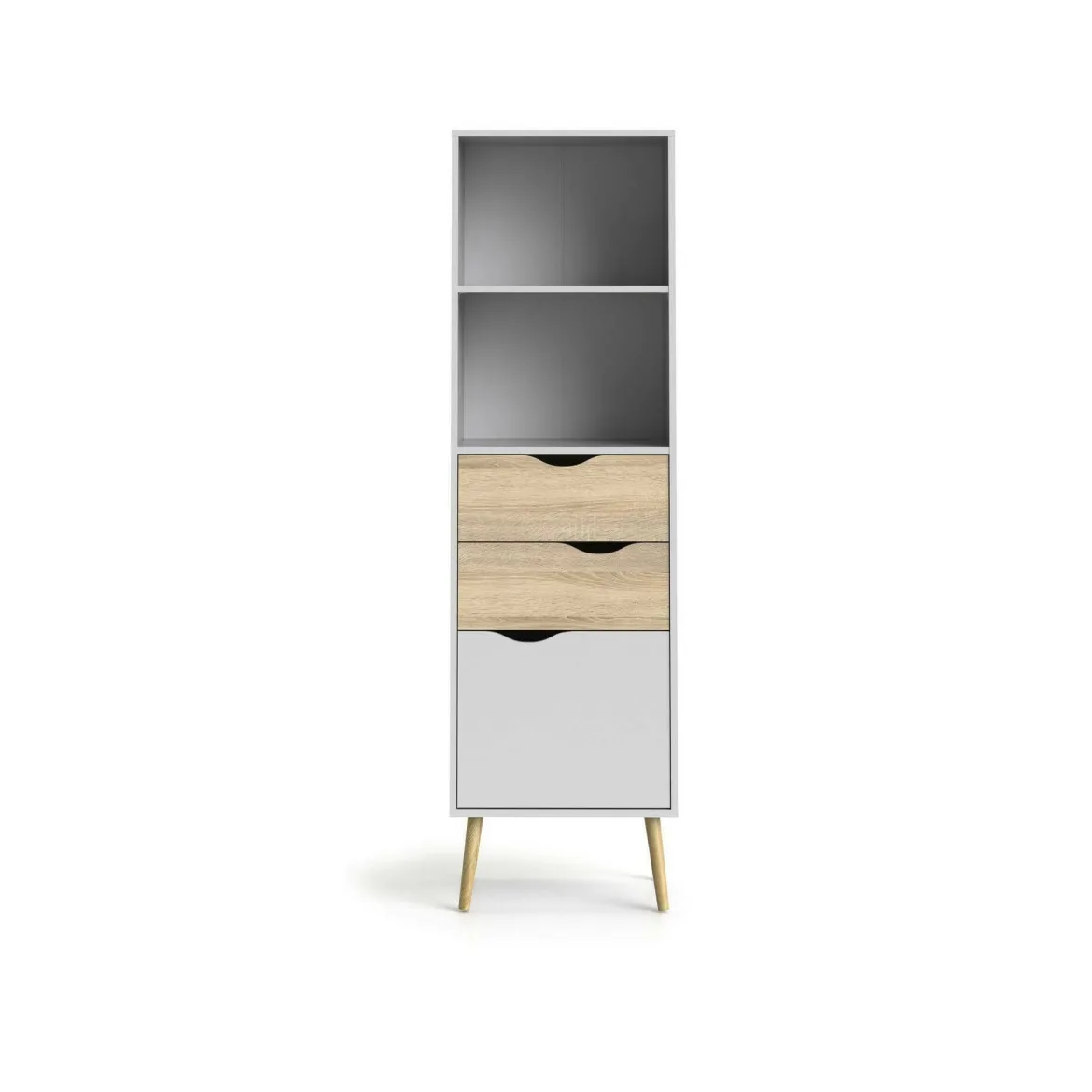 Libreria verticale bianca e quercia 50x171h cm - Assesor