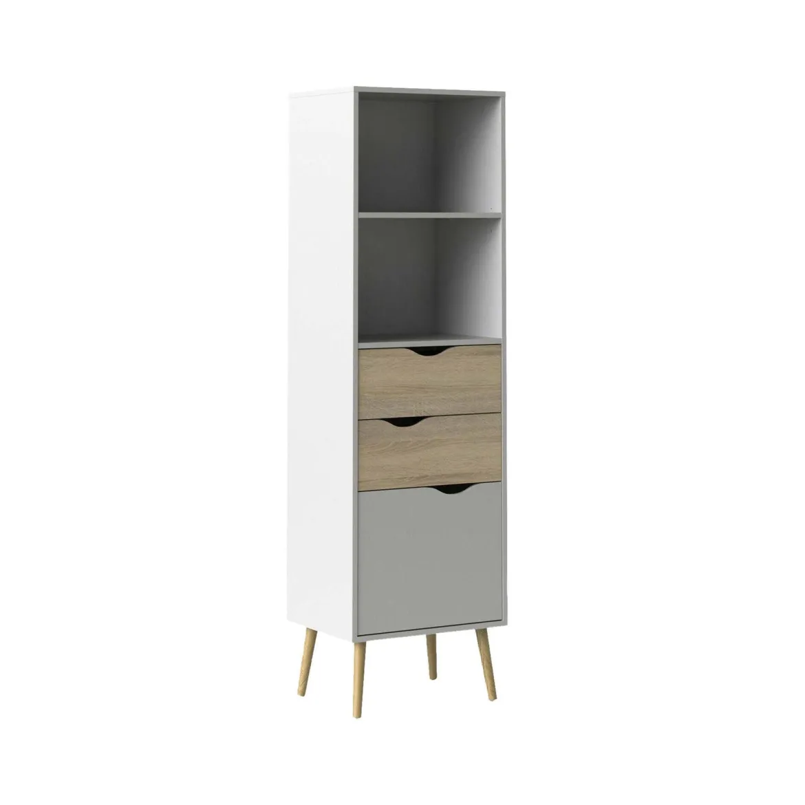 Libreria verticale bianca e quercia 50x171h cm - Assesor