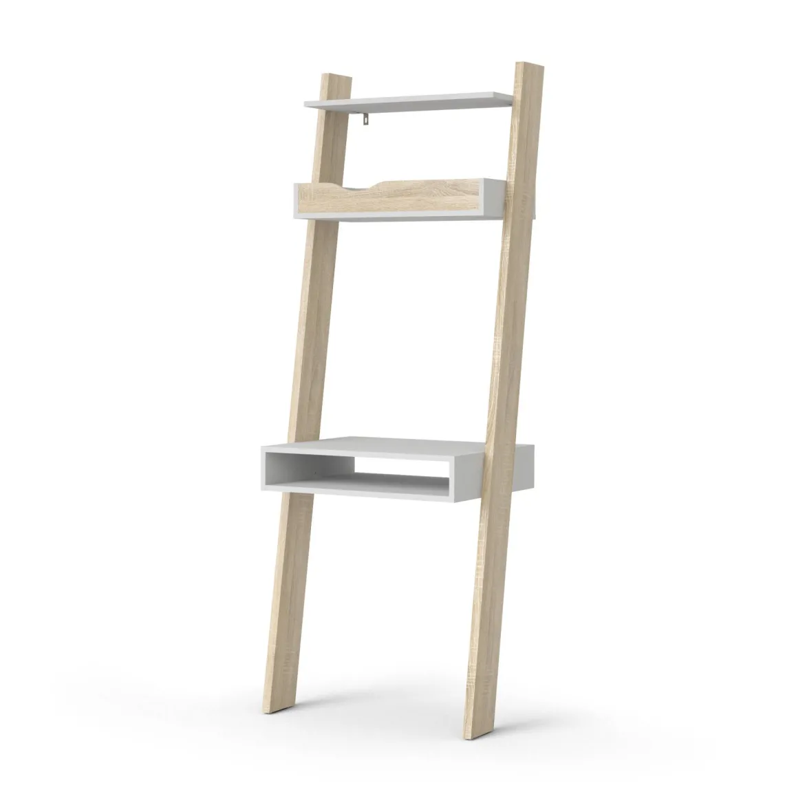 Libreria verticale bianca e quercia 65x180h cm - Aviv