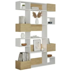 Libreria verticale bianca e rovere 120x171h cm - Artich