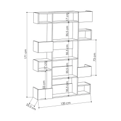 Libreria verticale bianca e rovere 120x171h cm - Artich