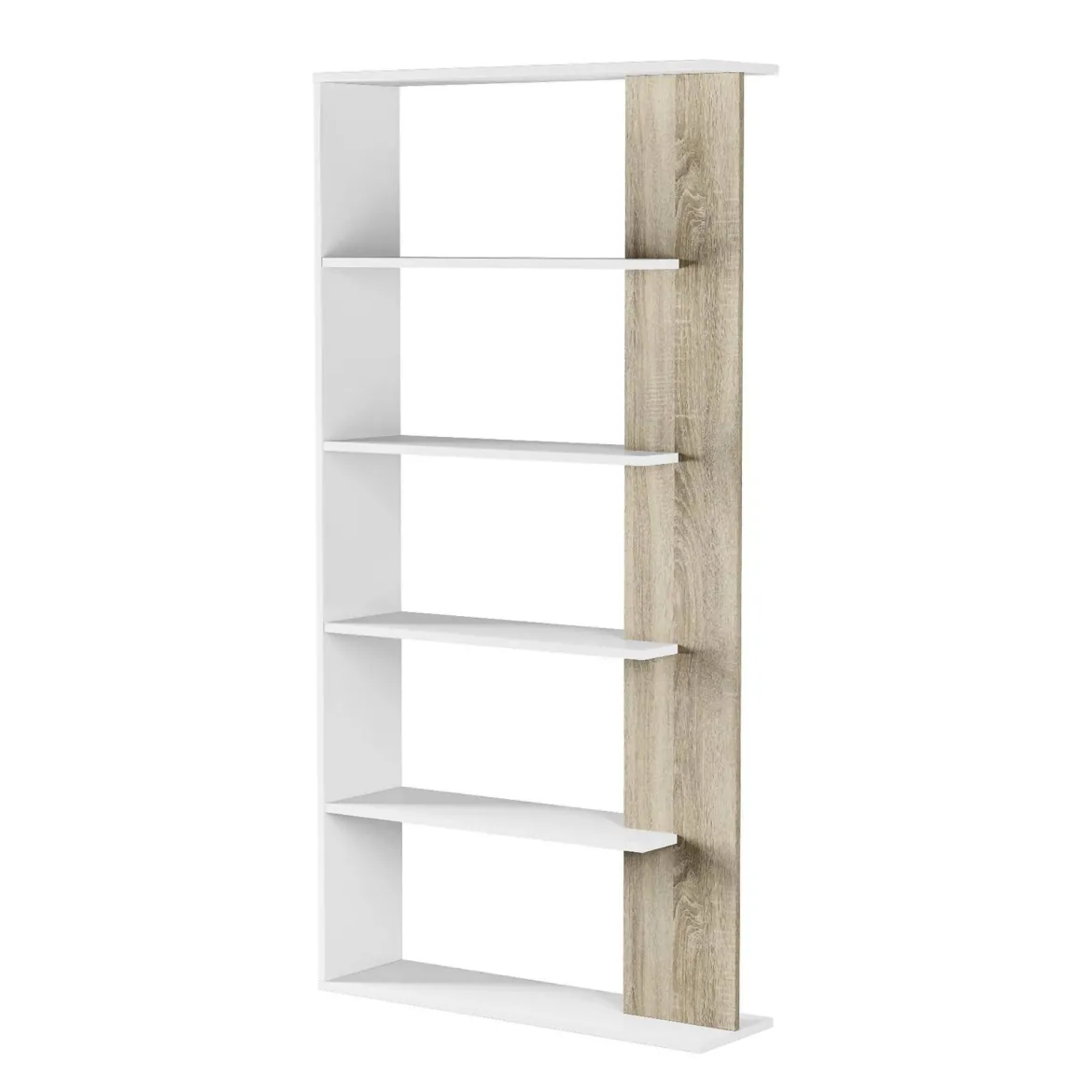 Libreria verticale bianca e rovere 90x180h cm - Eolo