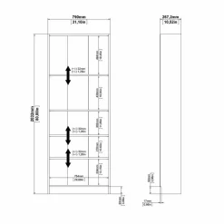 Libreria verticale bianca 79x203h cm - Abelarda