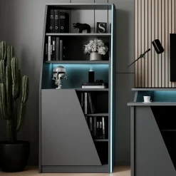 Libreria verticale nera 71x184h cm - Avena