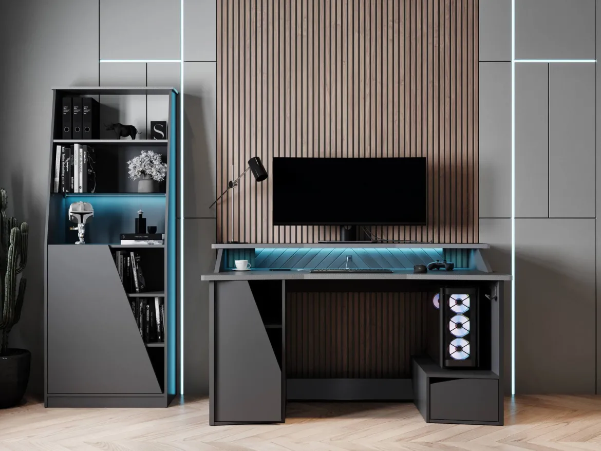 Libreria verticale nera 71x184h cm - Avena