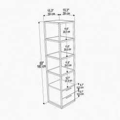 Libreria verticale oro e antracite 39x169h cm - Arsim